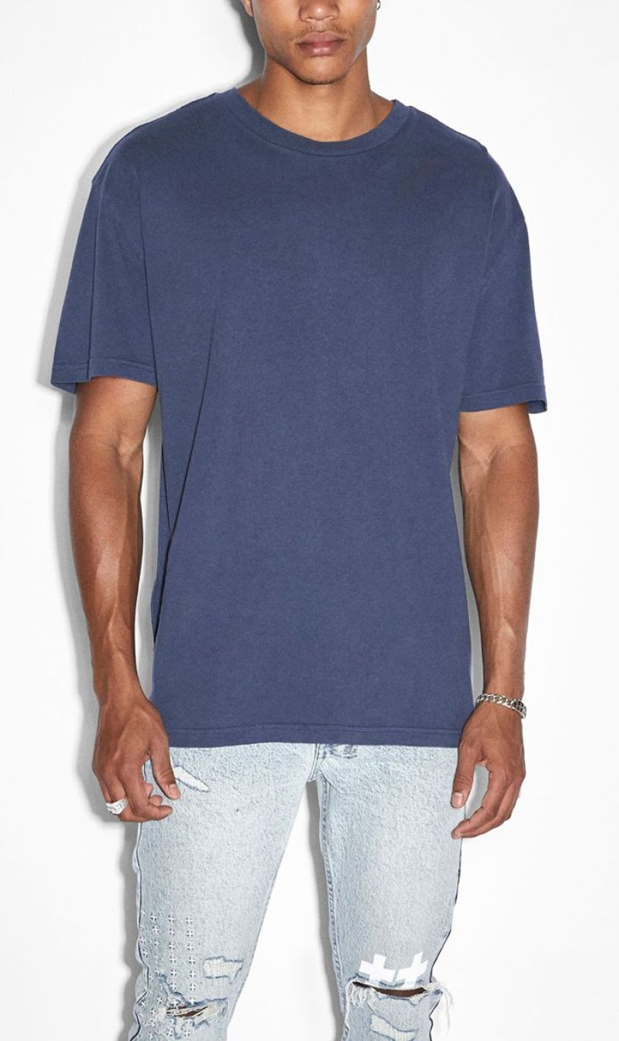 Menswear * | Ksubi | 4X4 Biggie Ss Tee Midnight Blue