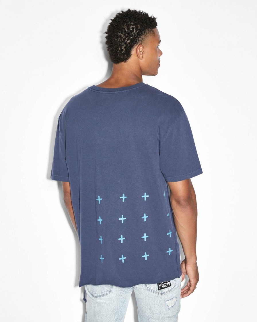 Menswear * | Ksubi | 4X4 Biggie Ss Tee Midnight Blue