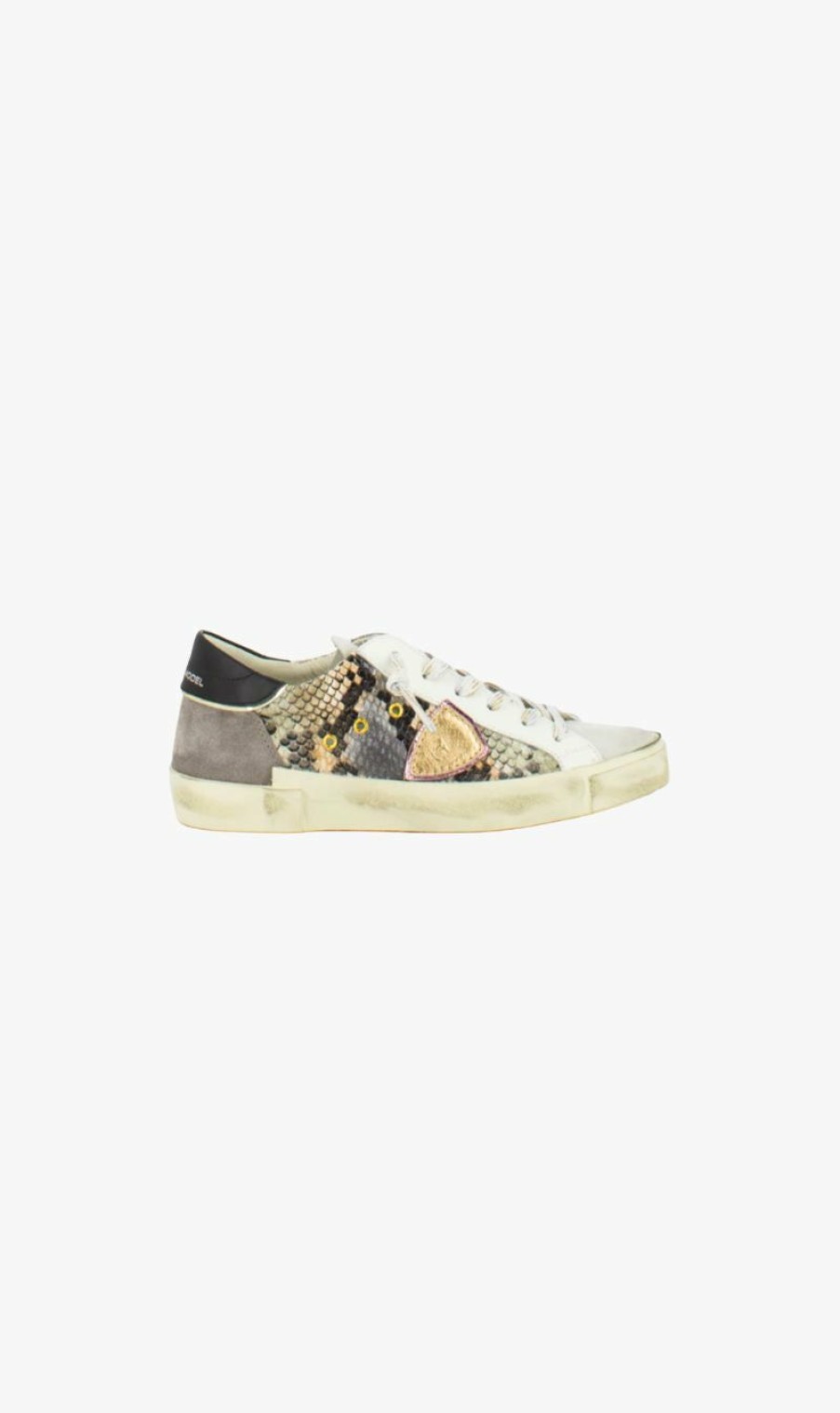 Sneakers * | Philippe Model | Prsx Animalier Phython Beige