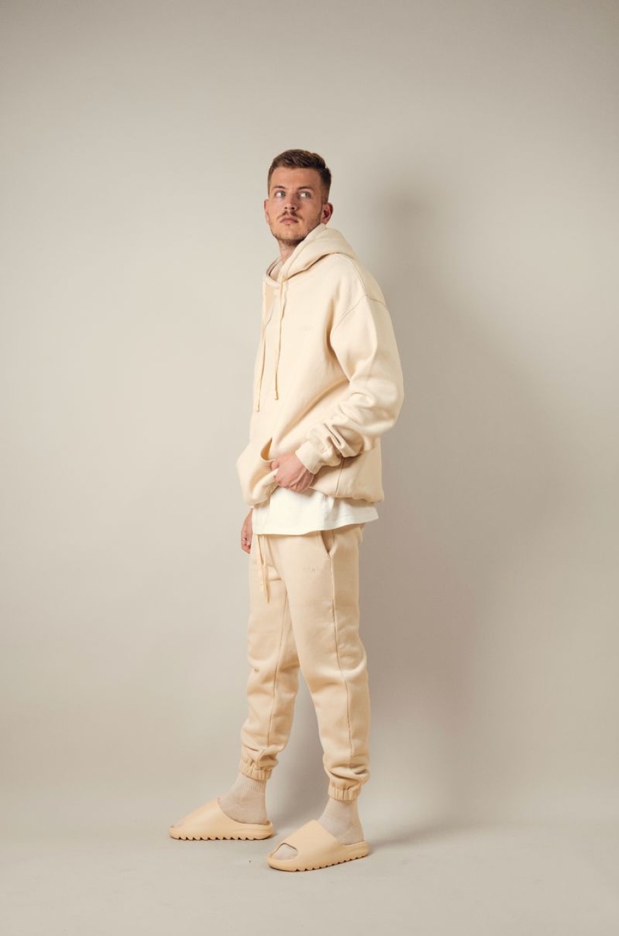 Menswear * | Kore Studios | Macleay Hooded Sweat Sand Beige