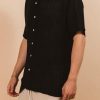 Menswear * | Kore Studios | Soft Hand S/S Shirt Night Black