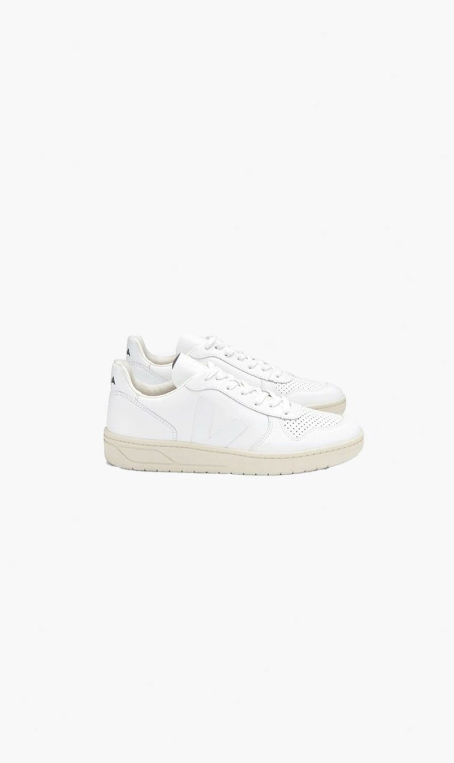 Sneakers * | Veja | V-10 Leather Sneakers Extra White