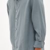 Menswear * | Assembly Label | Casual Long Sleeve Shirt Pacific Blue