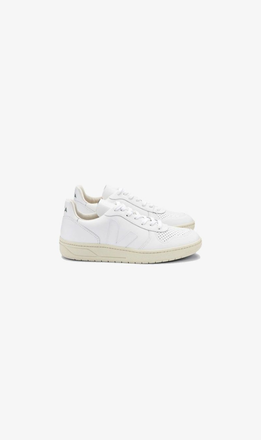 Sneakers * | Veja | V-10 Leather Sneakers Extra White