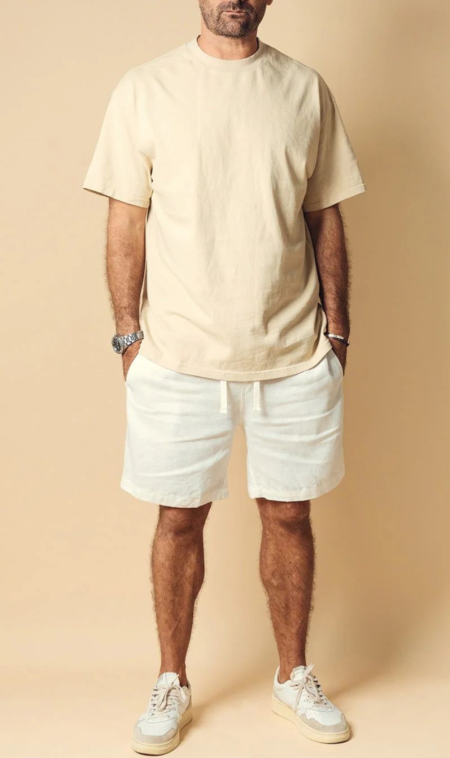 Menswear * | Kore Studios | Puglia Linen Short White