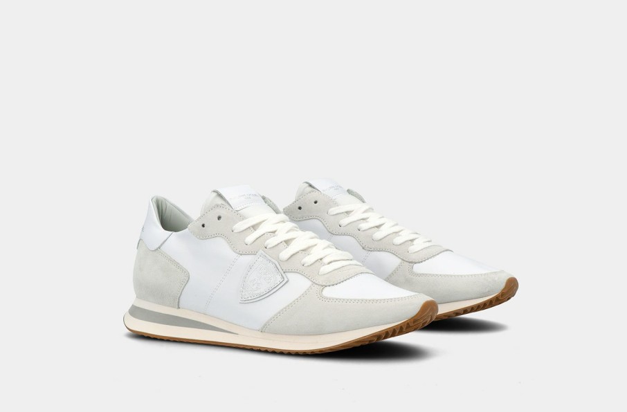 Sneakers * | Philippe Model | Mens Trpx Low Veau Blanc White