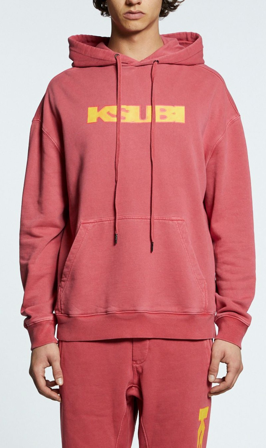 Menswear * | Ksubi | Pixel Sign Biggie Hoodie Sundown Red