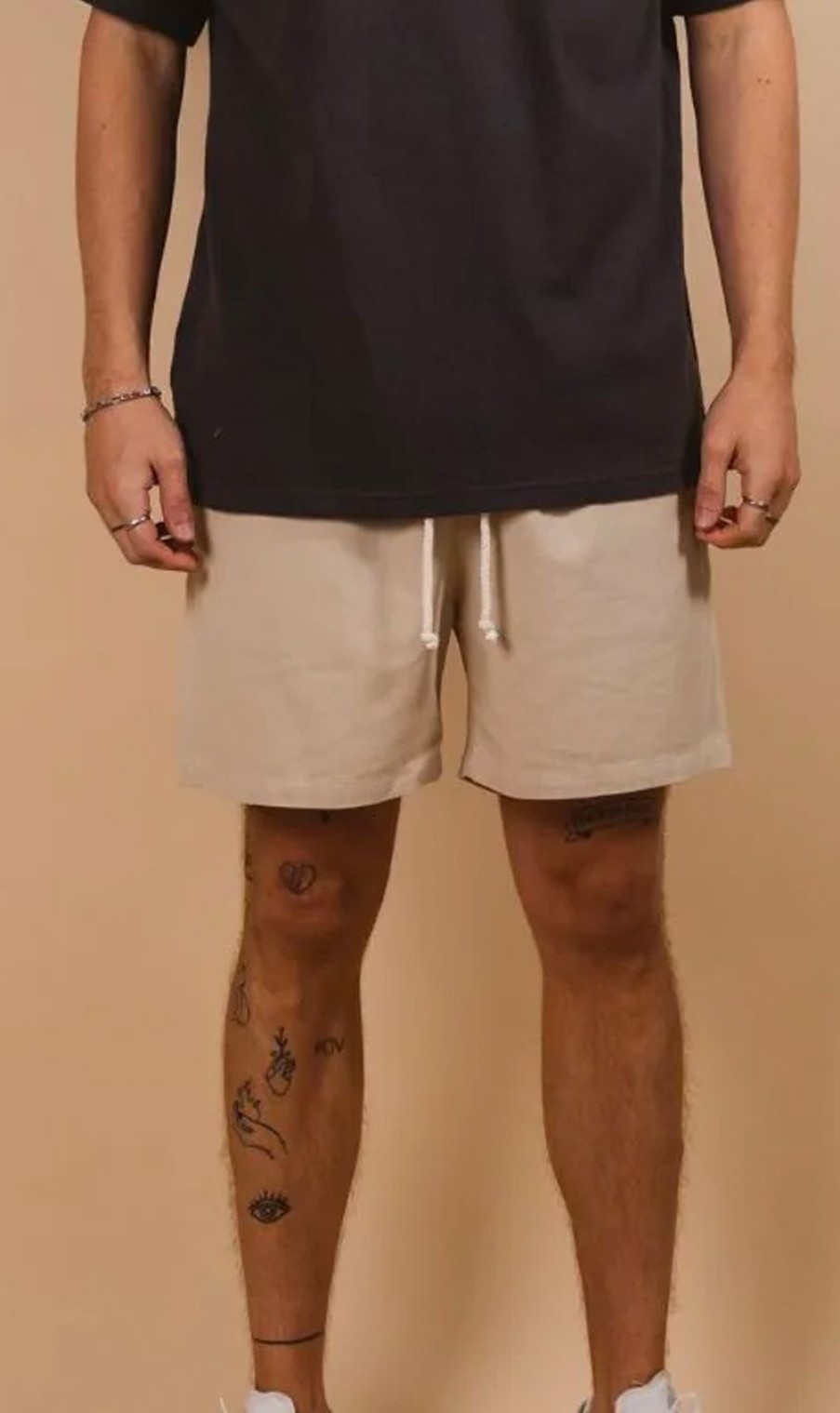 Menswear * | Kore Studios | Thomas Twill Short Sand Beige