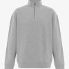 Menswear * | Assembly Label | Jasper Quarter Zip Fleece Marle Grey