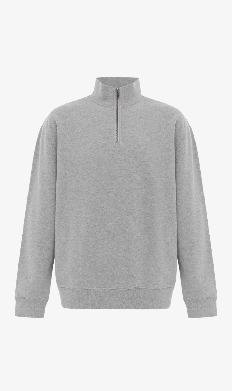 Menswear * | Assembly Label | Jasper Quarter Zip Fleece Marle Grey