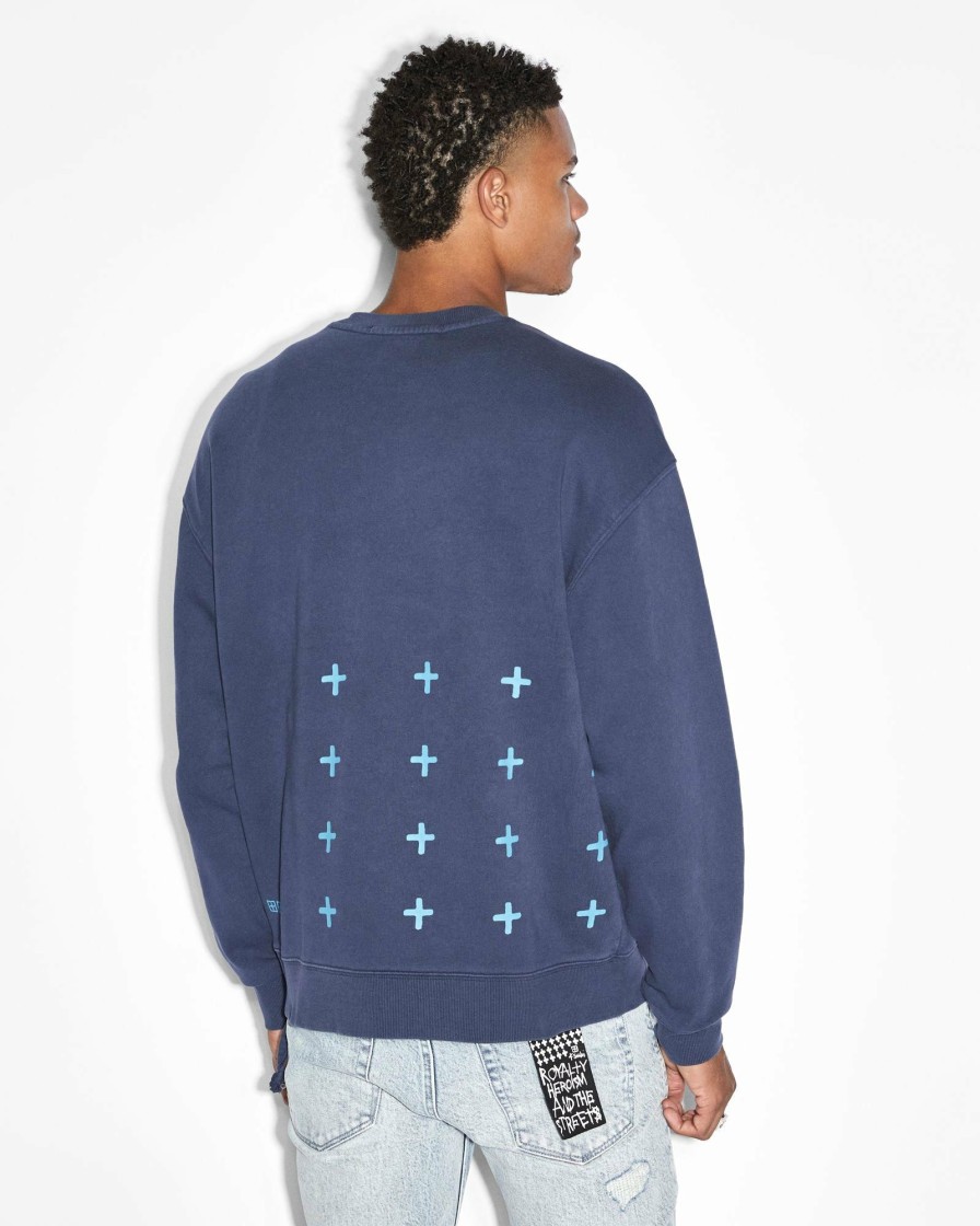 Menswear * | Ksubi | 4X4 Biggie Crew Midnight Blue