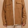 Menswear * | Kore Studios | Team Twill Overshirt Caramel Brown