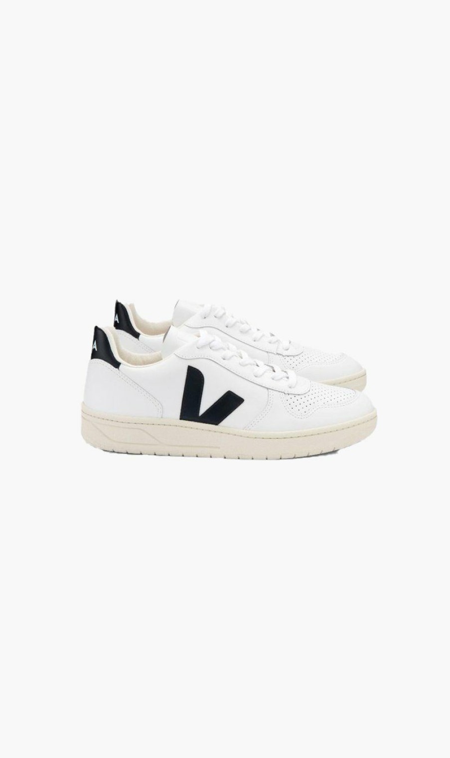 Sneakers * | Veja | V-10 Leather Sneakers Extra White / Black Misc