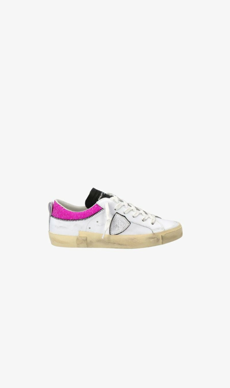 Sneakers * | Philippe Model | Prsx Collier Glitter Blanc Violet Purple