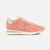 Sneakers * | Philippe Model | Trpx Low Woman Daim Peche Pink