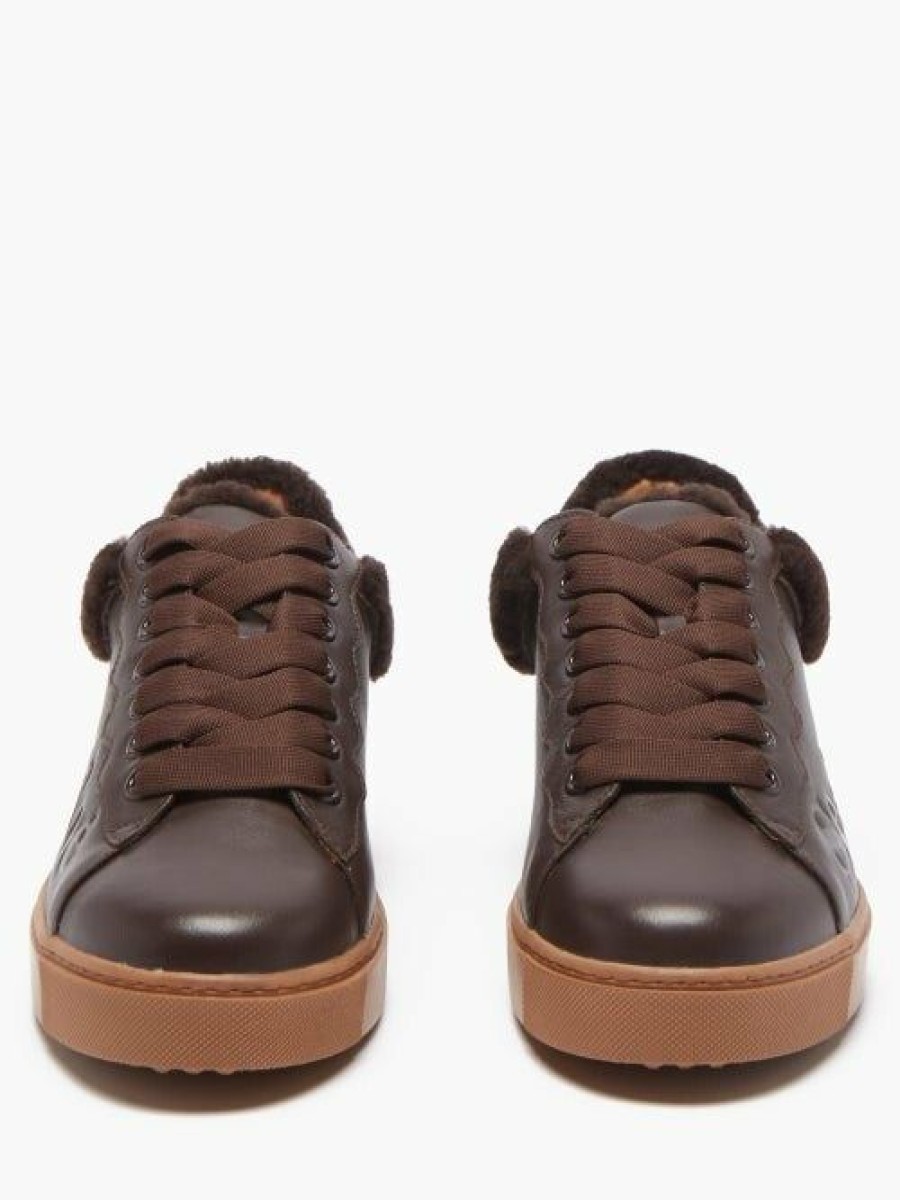 Sneakers * | See By Chloe | Essie Shearling Trimmed Leather Sneakers Moro Misc