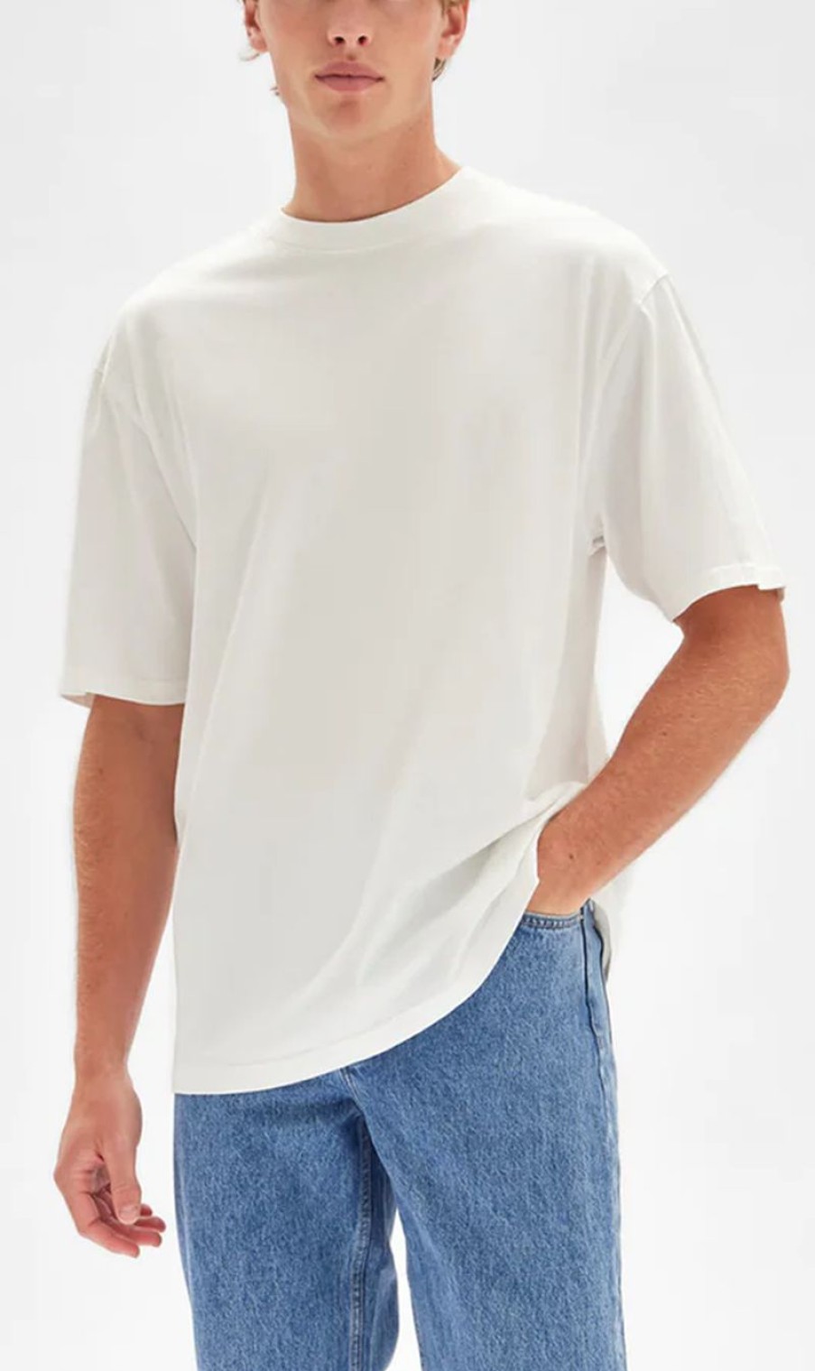 Menswear * | Assembly Label | Mens Organic Oversized Tee Antique White