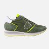 Sneakers * | Philippe Model | Trpx Low Woman Mondial Neon Militaire Green