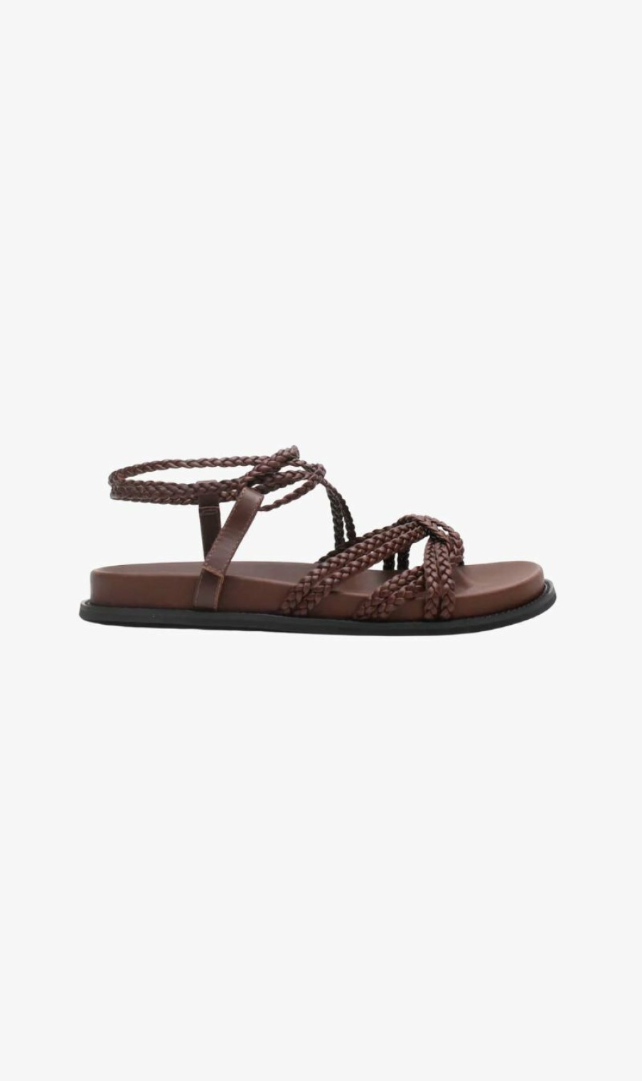 Sandals * | La Tribe | Plaited Sandal Chocolate Brown