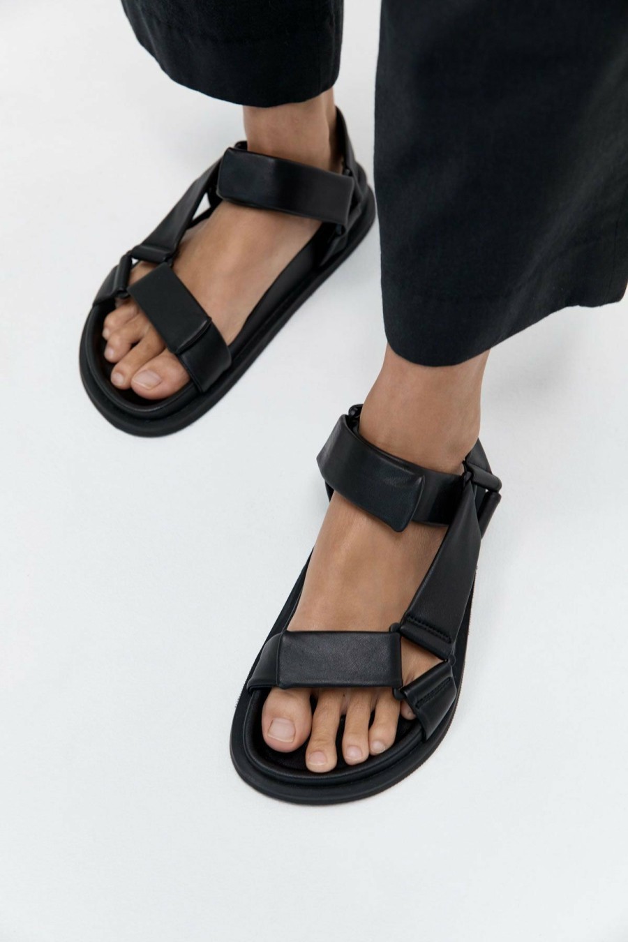 Sandals * | St Agni St. Agni | Padded Sportsu Sandal Black