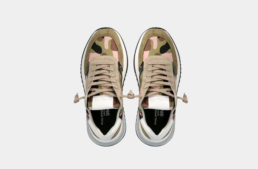 Sneakers * | Philippe Model | Tropez 2.1 Camouflage Militaire Rose Misc