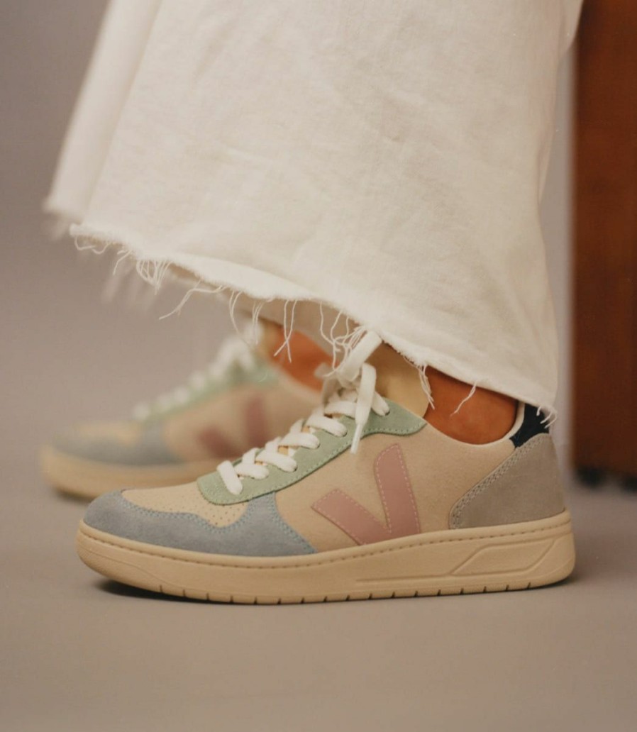 Sneakers * | Veja | V-10 Suede Multico Natural Babe Misc