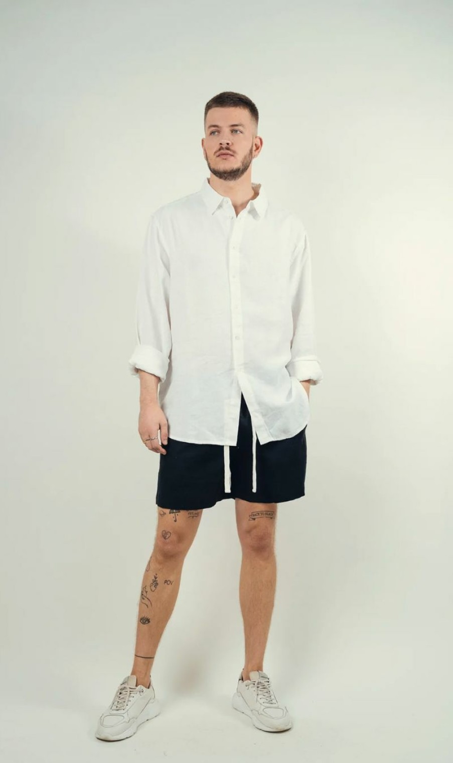 Menswear * | Kore Studios | Amalfi Linen Short Black