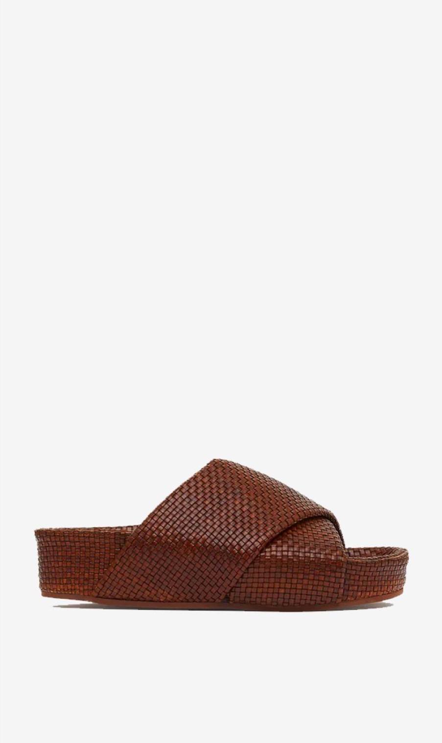 Sandals * | St Agni St. Agni | Woven Flatform Slide Antique Tan Brown