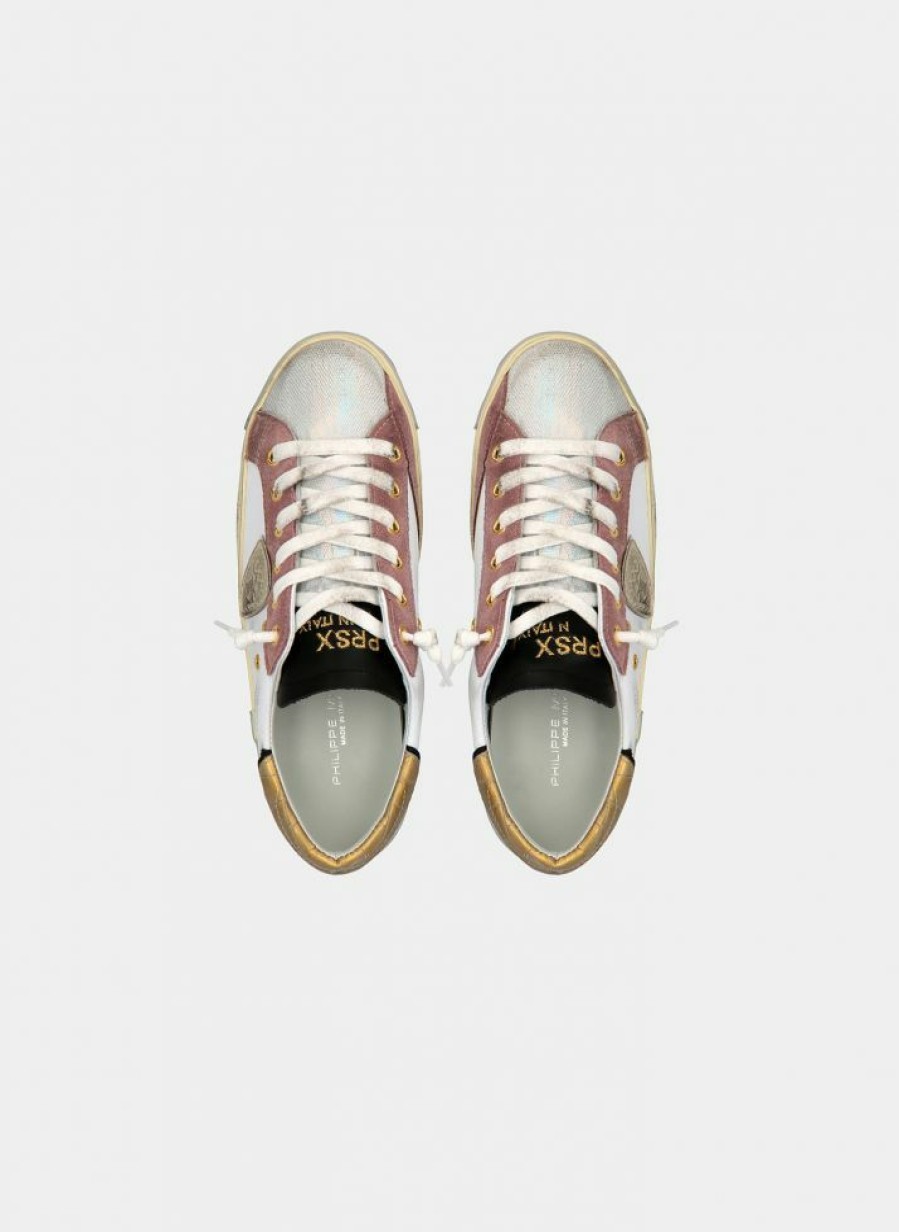 Sneakers * | Philippe Model | Sneaker Prsx Blanc Rose Misc