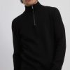 Menswear * | Standard Issue | Merino Zip Jumper Black