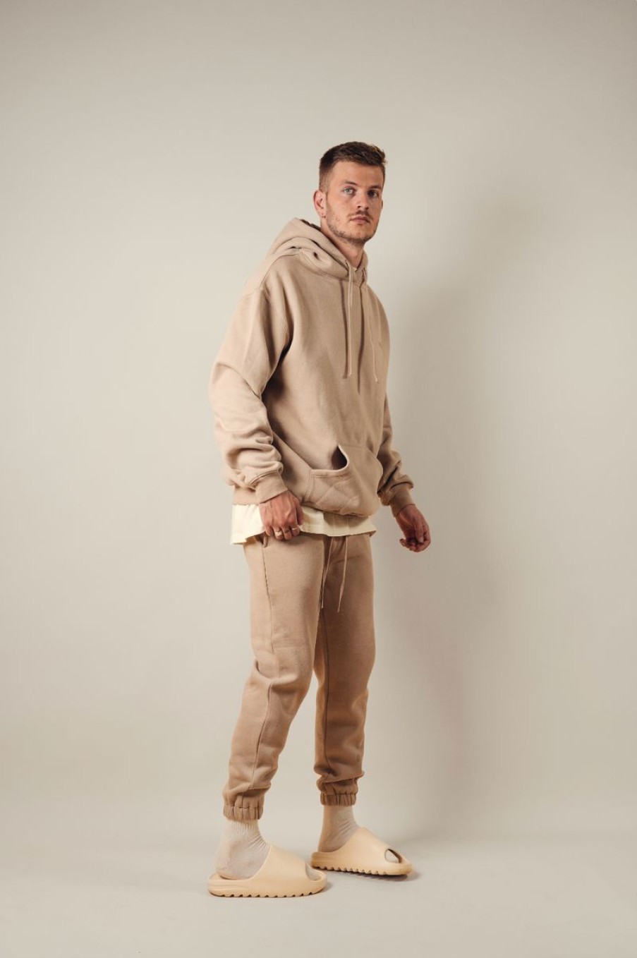 Menswear * | Kore Studios | Macleay Hooded Sweat Taupe Beige