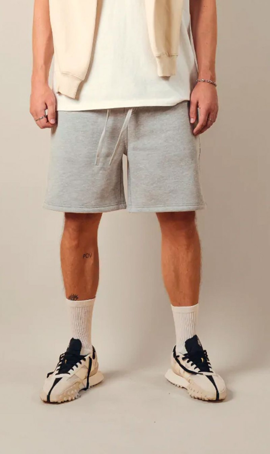 Menswear * | Kore Studios | Baller Track Short Marl Grey