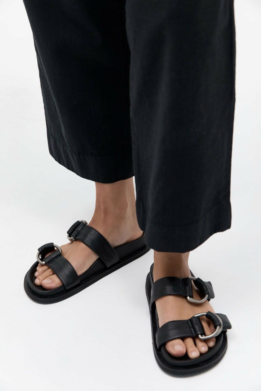 Sandals * | St Agni St. Agni | Ring Detail Slide Black