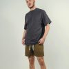 Menswear * | Kore Studios | Amalfi Linen Short Pine Green