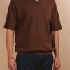 Menswear * | Kore Studios | Stark Knit Polo Taupe Brown