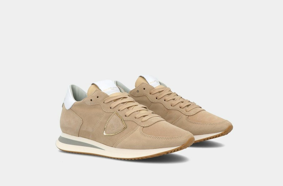 Sneakers * | Philippe Model | Trpx Low Woman Daim Beige